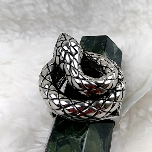 Serpent Snake Ring Hypoallergenic Unisex - Picture 7 of 15